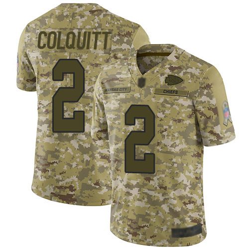 Men Kansas City Chiefs #2 Colquitt Dustin Limited Camo 2018 Salute to Service Football Nike NFL Jersey